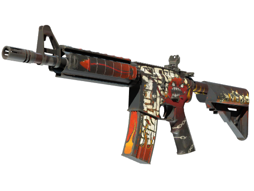 Buy CS2 rifle StatTrak™ M4A4 | Hellfire (Well-Worn) skin